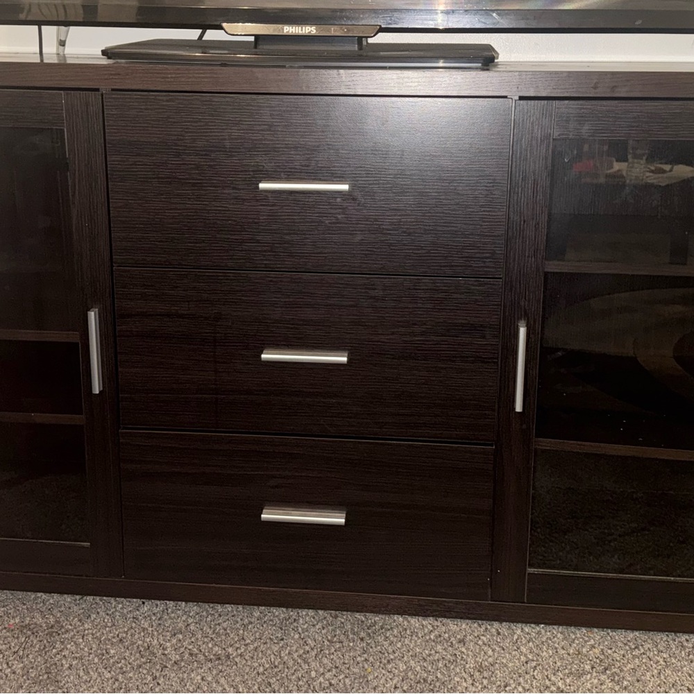 Modern Brown Storage Cabinet TV stand